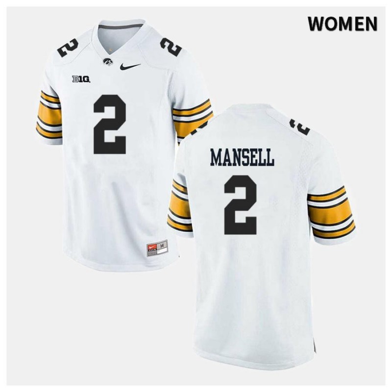 Women's Iowa Hawkeyes NCAA #2 Peyton Mansell White Authentic Nike Alumni Stitched College Football Jersey NK34N37QO